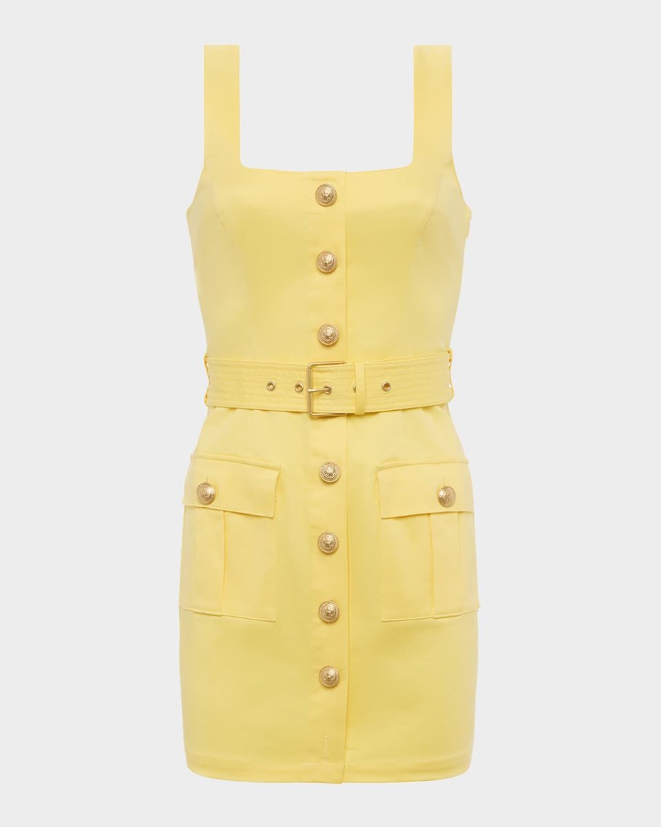 Midy Button-Front Mini Dress
